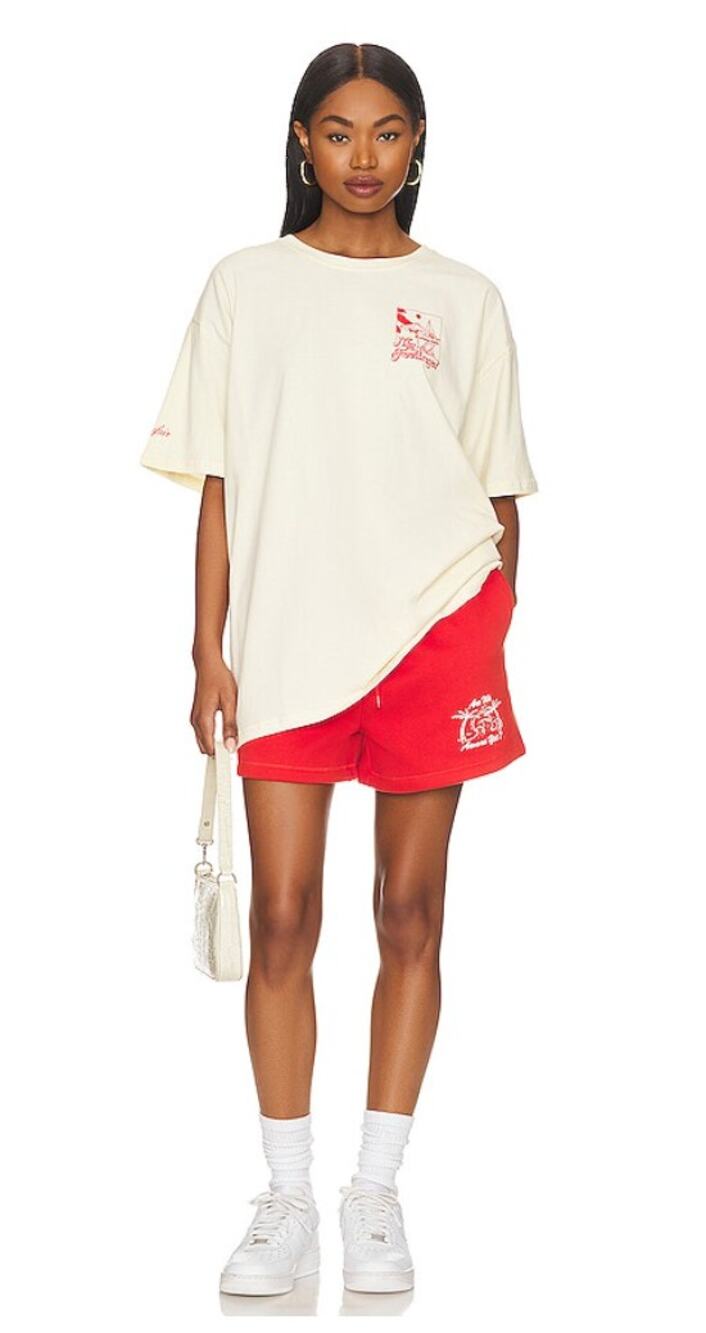 Mayfair Sweat Shorts Reddish Orange "Are We Aware Yet?" XS